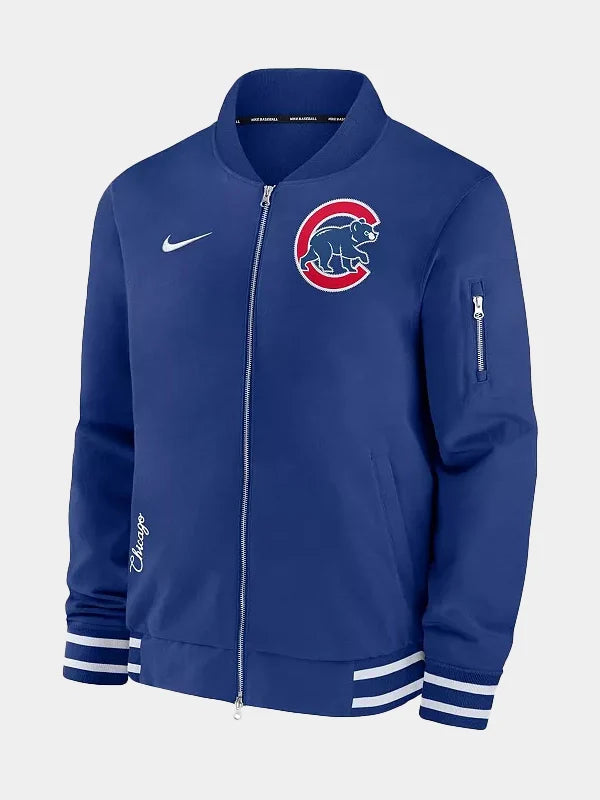 Nike Blue MLB Chicago Cubs Bomber Jacket