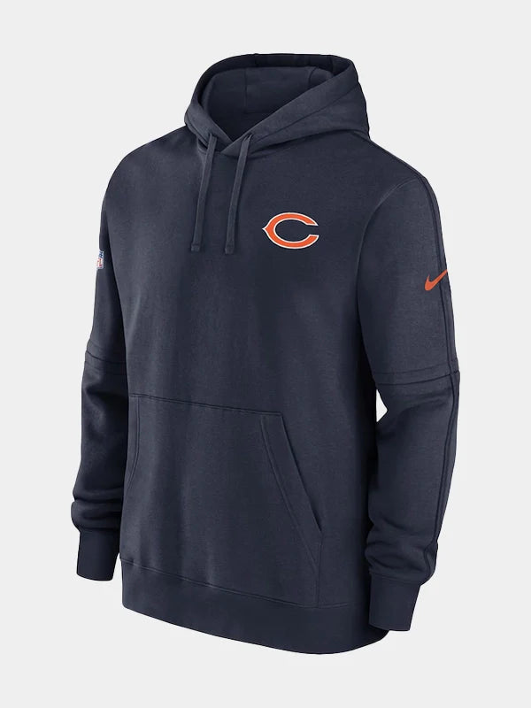 Nike Chicago Bears Sideline Club Blue Hoodie