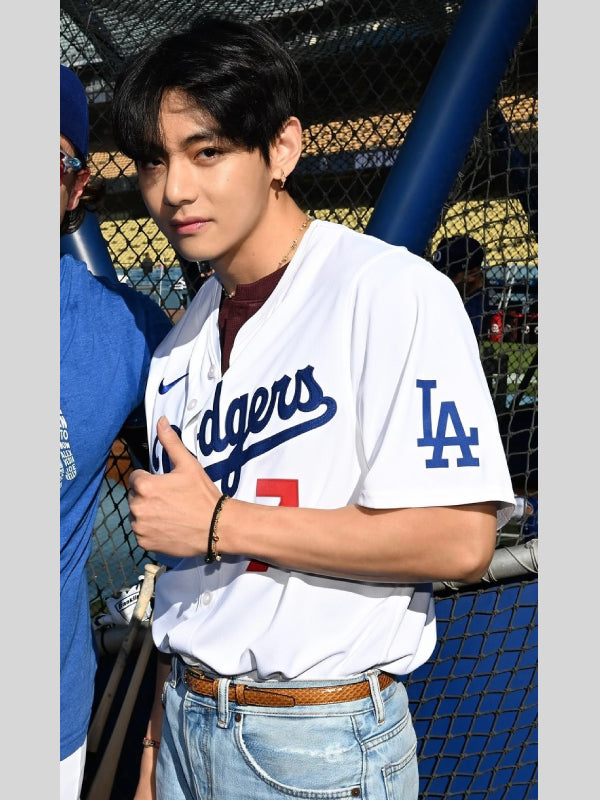 Nike Kim Taehyung Dodgers Jersey White