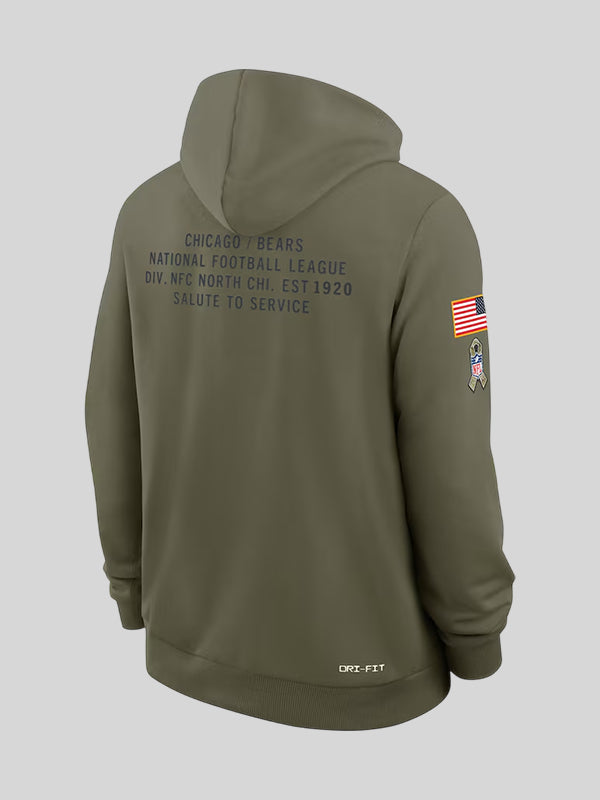 Nike NFL 2025 Salute to Service Chicago Bears Dri Fit Hoodie