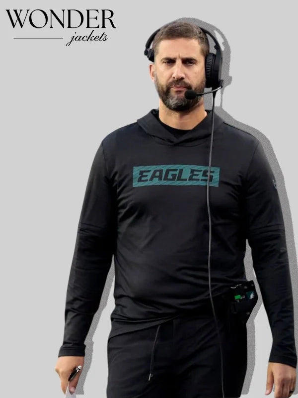 Nike Philadelphia Eagles Black Sideline Hoodie Performance Long Sleeve T-Shirt