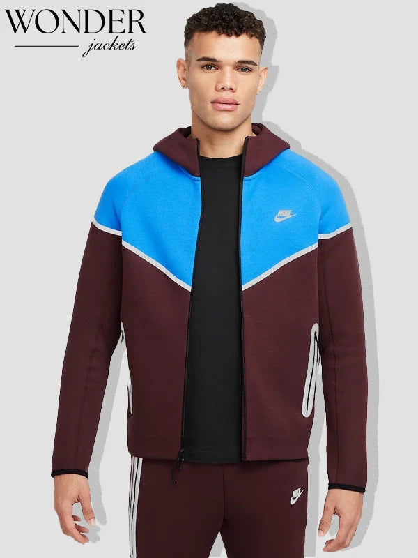 Nike Tech Windrunner Burgundy Reflective Jacket