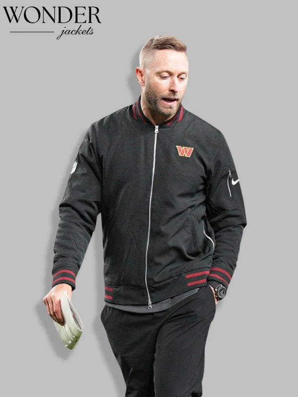 Nike Washington Commanders Black Sideline Bomber Jacket