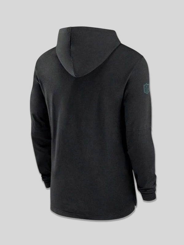 Black Nike Philadelphia Eagles Sideline Hoodie Performance Long Sleeve T-Shirt