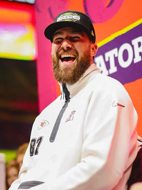Nike Kansas City Chiefs Super Bowl LIXOpening Night Tech Fleece Half-Zip Jacket