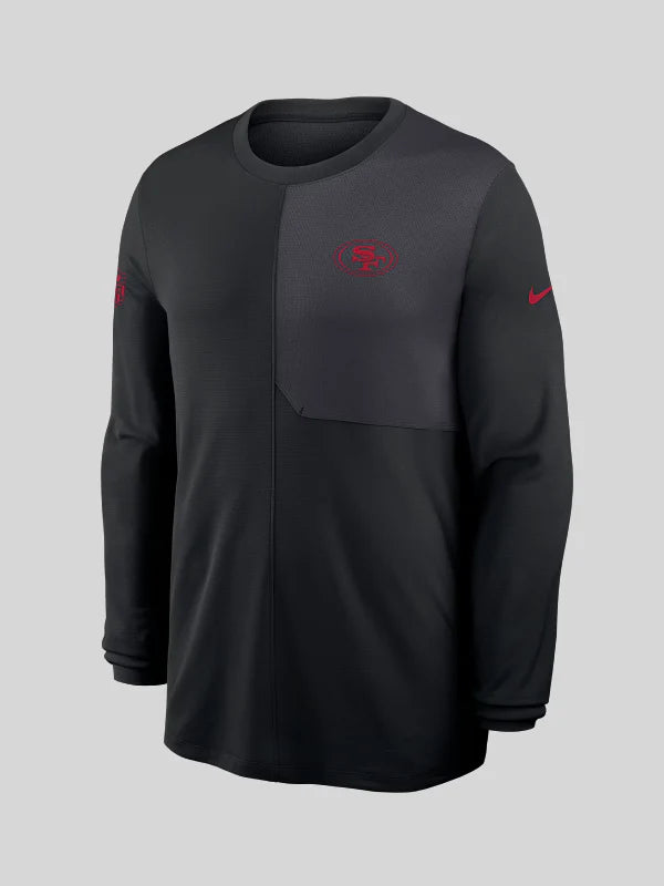Nike San Francisco 49ers Sideline Coach Dri-FIT Long Sleeve Top Black