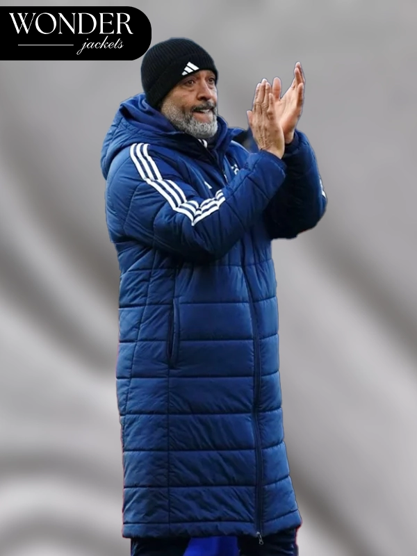 Nuno Espirito Santo Blue Hooded Puffer Coat