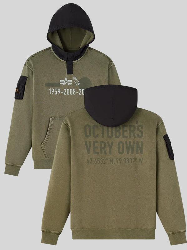 OVO x Alpha Industries Garment Dye Hoodie