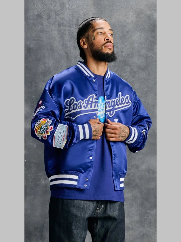 OVO x Dodgers Varsity Blue Jacket