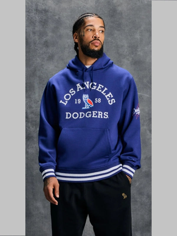 OVO x New Era x Los Angeles Dodgers Blue Hooded Hoodie