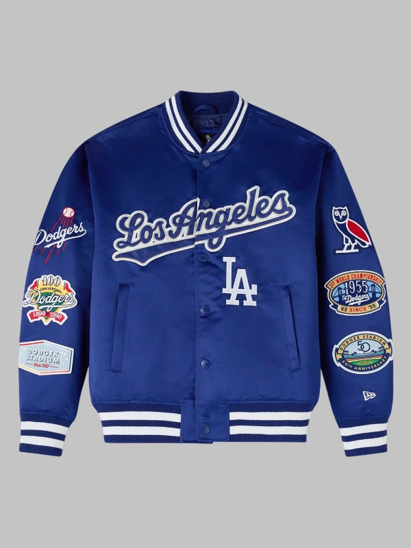 OVO x New Era x MLB Dodgers Varsity Blue Jacket