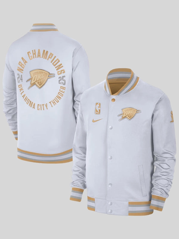 Oklahoma City Thunder Nike 2025 White Jacket