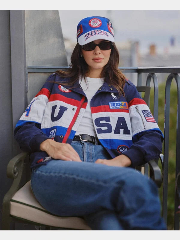 Olympics Kendall Jenner Team USA Flagbearer Jacket