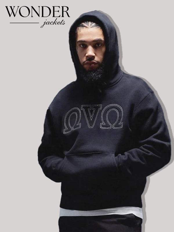 Omega Contrast Stitch OVO Hoodie Black