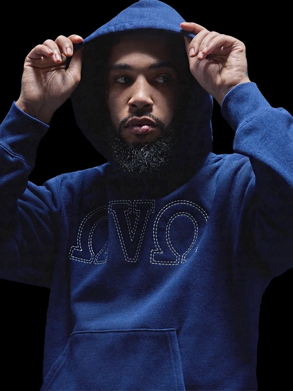 Omega Contrast Stitch OVO Hoodie Blue