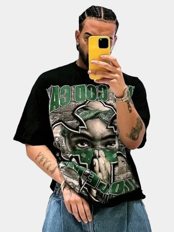 Only God Can Judge Me Drake Tupac Green Black T Shirt