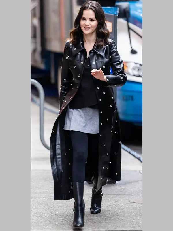 Only Murders in The Building S05 Selena Gomez Leather Studded Coat