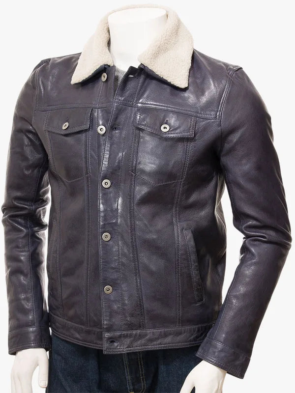 PARRACOMBE Men's Navy Trucker Jacket
