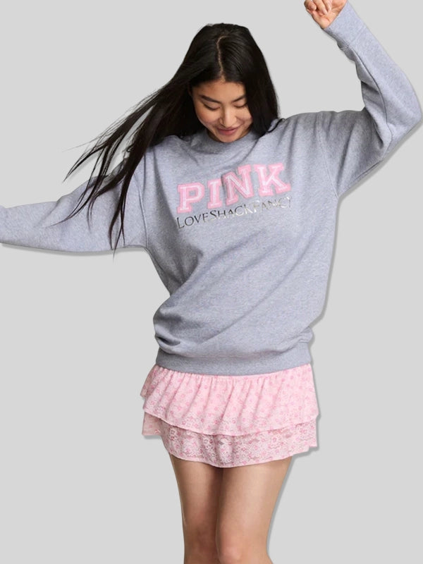 PINK x Love Shack Fancy Grey Sweatshirt