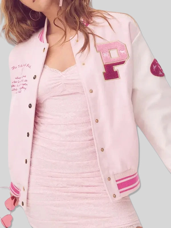 PINK x LoveShackFancy Varsity Jacket