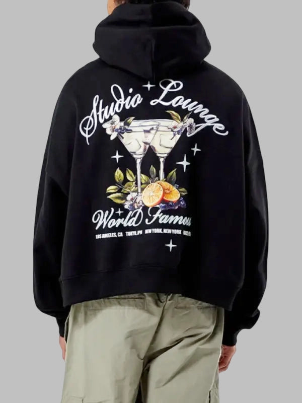 Pacsun Studio Lounge Cropped Black Hoodie