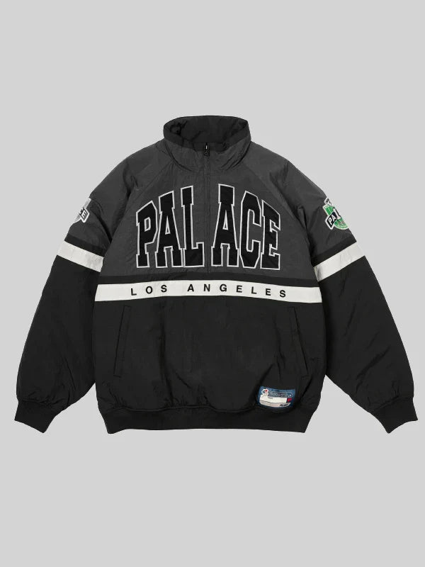 Palace Breakout Half Zip Bomber Jacket Black and Grey