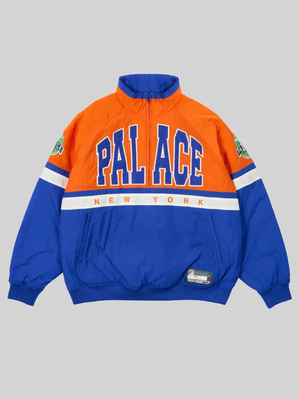 Palace Breakout Half Zip Bomber Jacket Orange and Blue