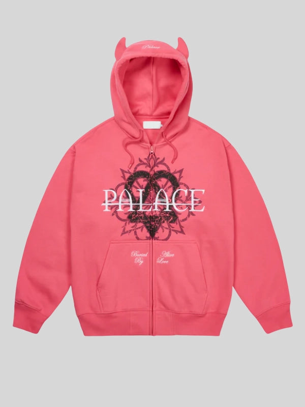 Palace Skateboards x HIM Tri Gram Pink Hoodie