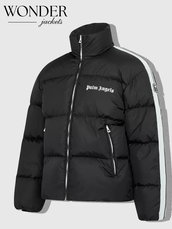 Palm Angels Black Track Puffer Jacket