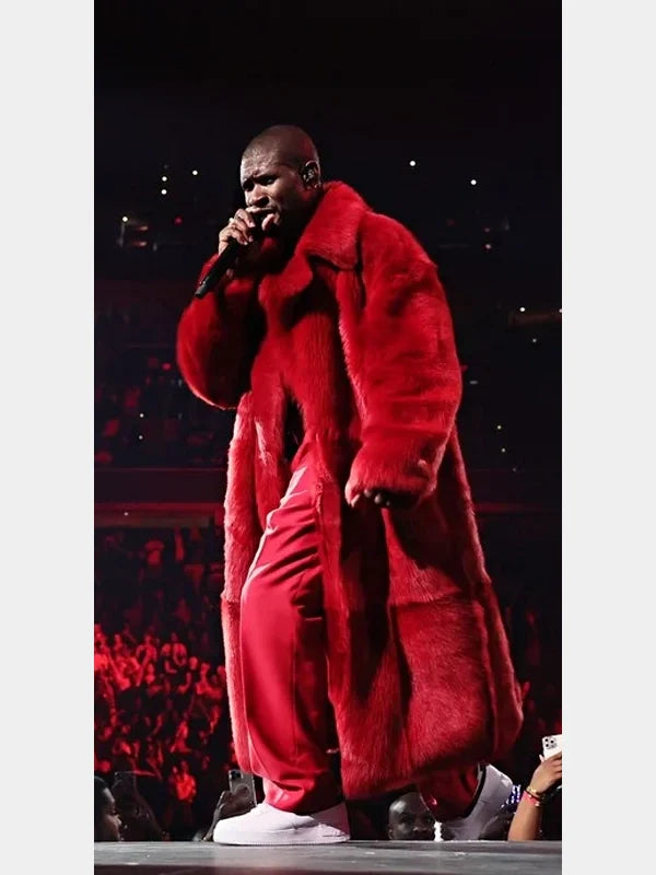 Past Present Future Tour Usher Red Fur Coat