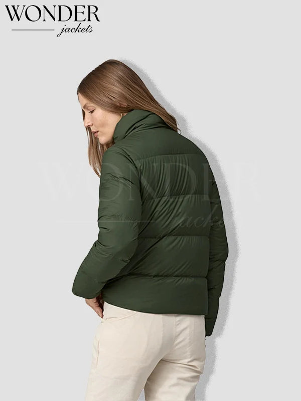 Patagonia Women's Silent Down Green Puffer Jacket