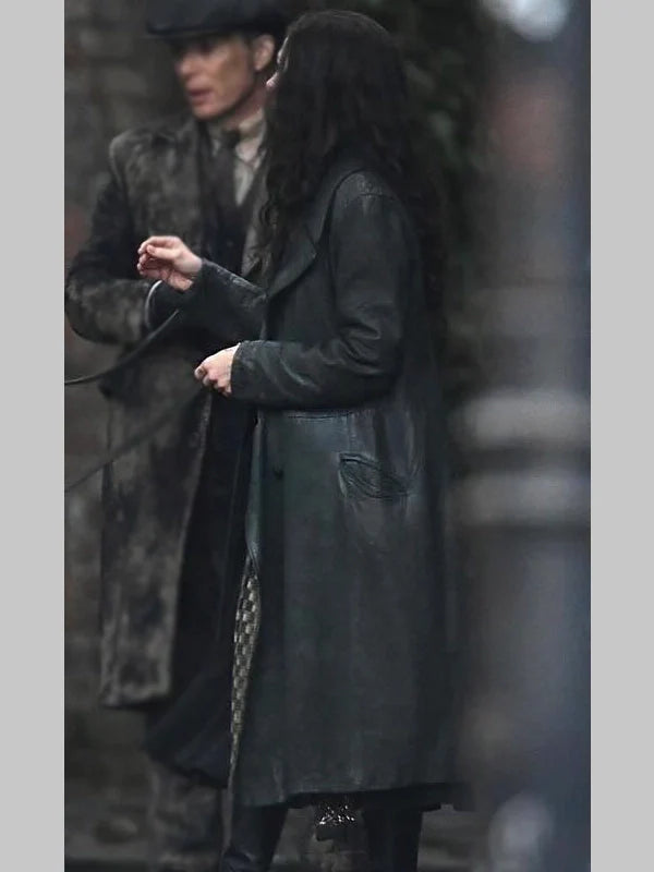 Peaky Blinders Rebecca Ferguson Black Leather Long Coat