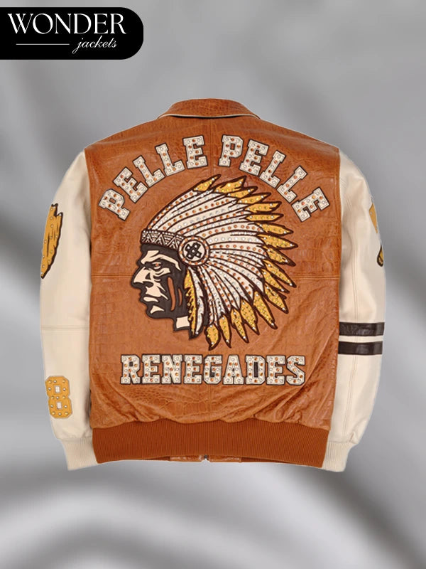 Pelle Pelle Renegades Brown And White Leather Jacket