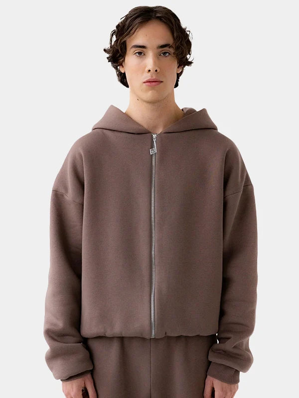 Perplex Brown Zip Up Hoodie