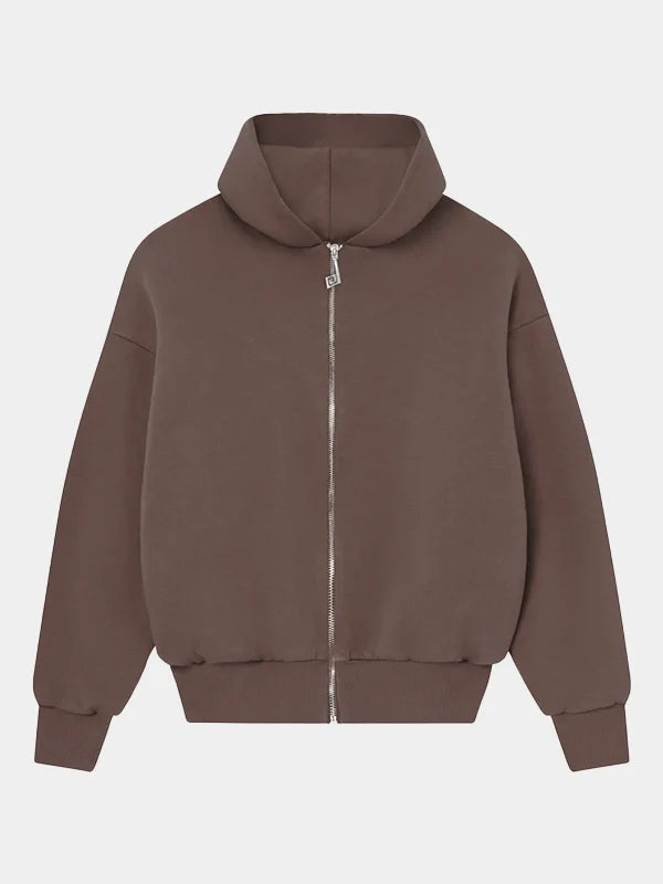 Perplex Zip Hoodie Brown