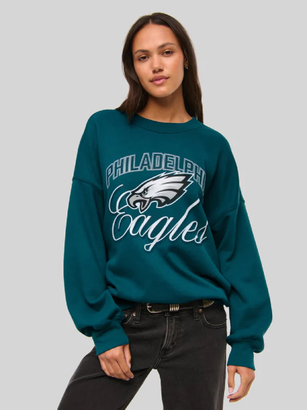 Philadelphia Eagles Abercrombie Vintage Sunday Crew Green