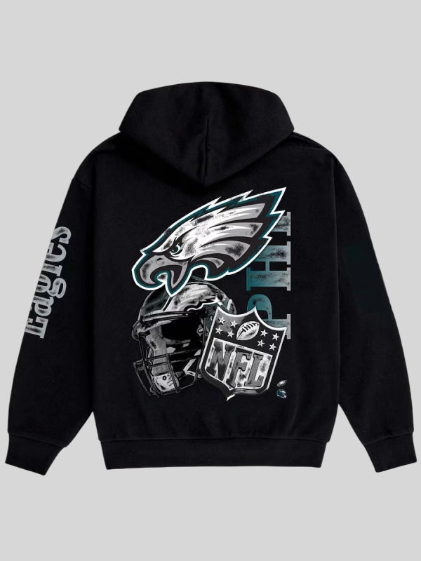 Philadelphia Eagles Aleali May x No Caller ID Black Stacked Hoodie