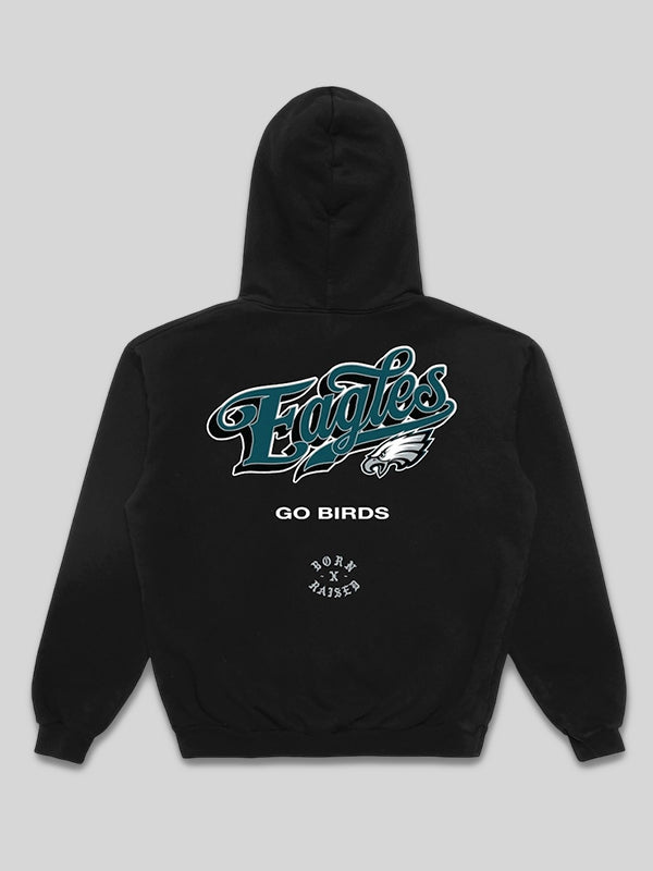 Philadelphia Eagles Born x Raised Pro Script Black Hoodie