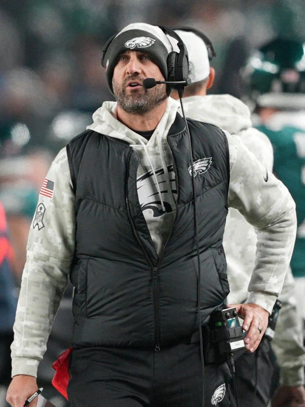 Philadelphia Eagles Nick Sirianni Black Puffer Vest