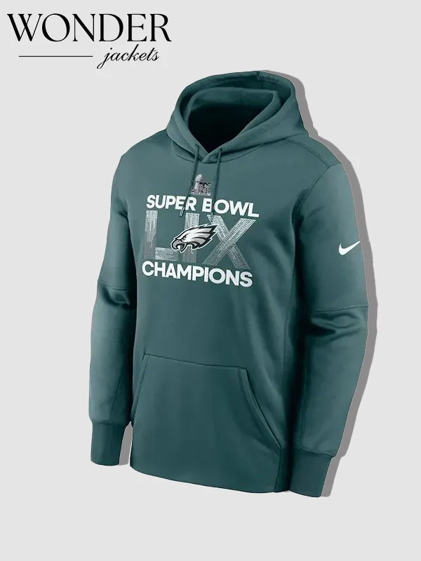 Philadelphia Eagles Super Bowl LIX Champions Fleece Pullover Hoodie Green