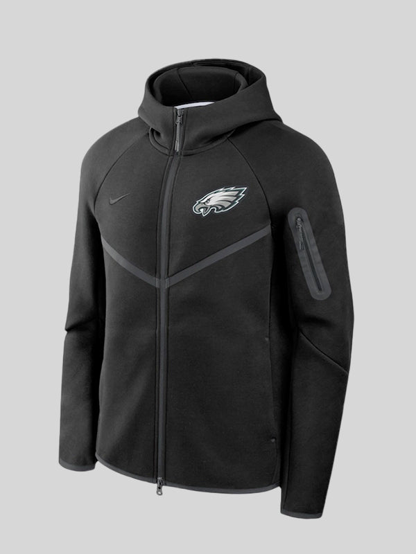 Philadelphia Eagles Black Nike Tech Fleece Windrunner Hoodie