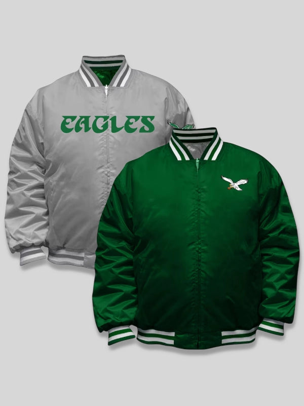 Philadelphia Eagles Grey Jacket mitchell Ness
