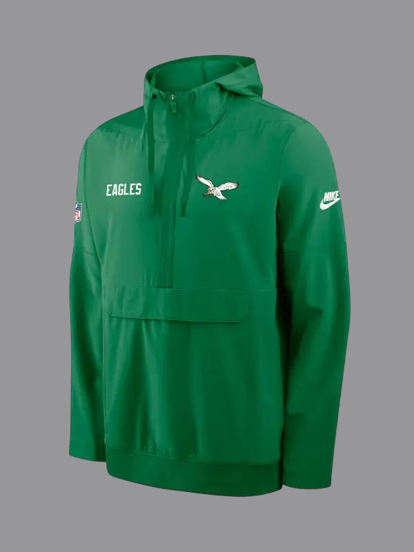 Philadelphia Eagles Nike Sideline Anorak Hoodie Jacket Kelly Green