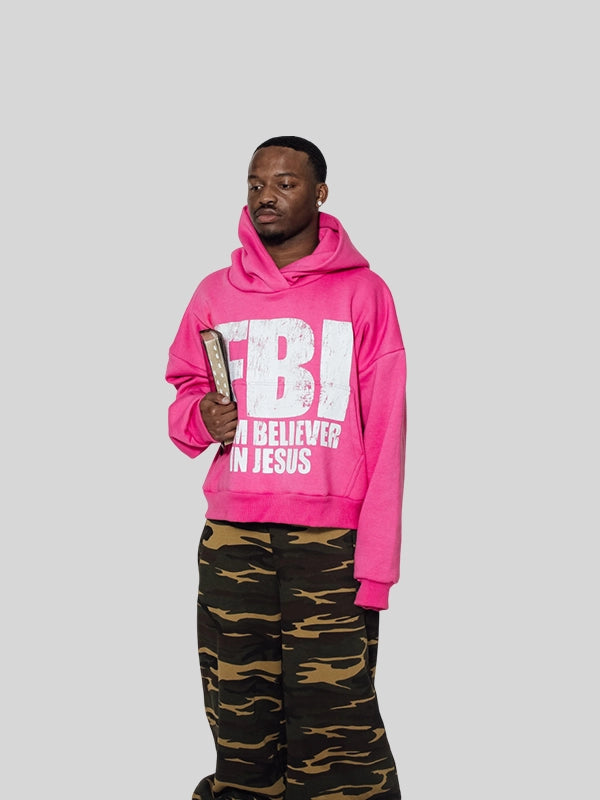 Pink FBI Pullover Hoodie