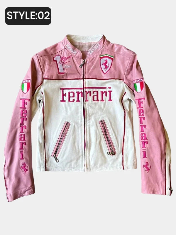 Pink Ferrari Leather Jacket