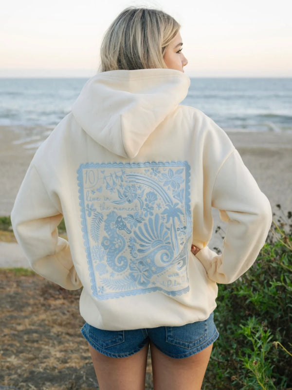 Pink Palm Puff Live in the Moment Hoodie Embreigh