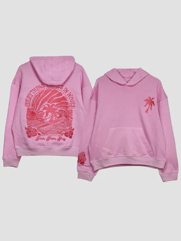 Pink Palm Puff Sweatshirt