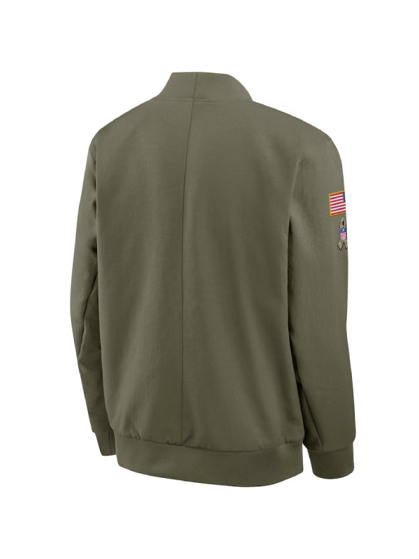 Pittsburgh Steelers Nike 2025 Salute to Service Bomber Jacket Olive