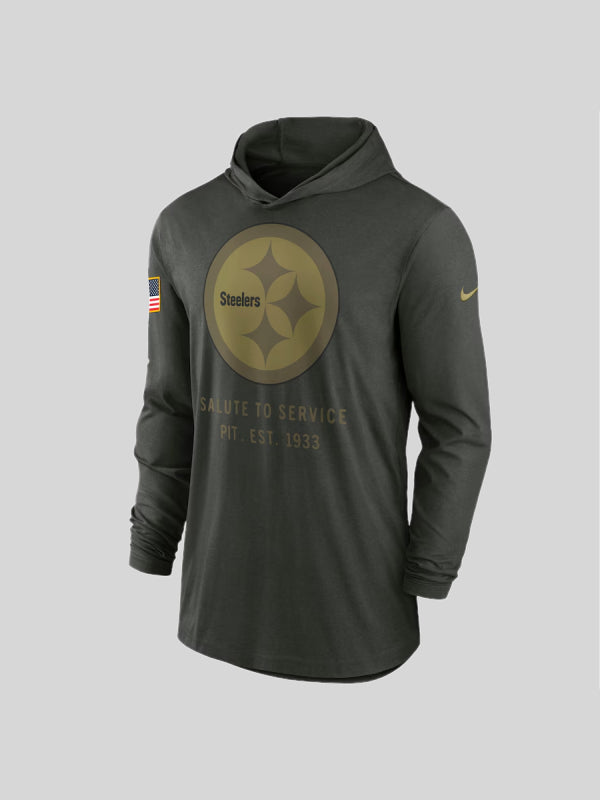 Pittsburgh Steelers Nike Salute to Service Hooded Long Sleeve T-shirt 2025
