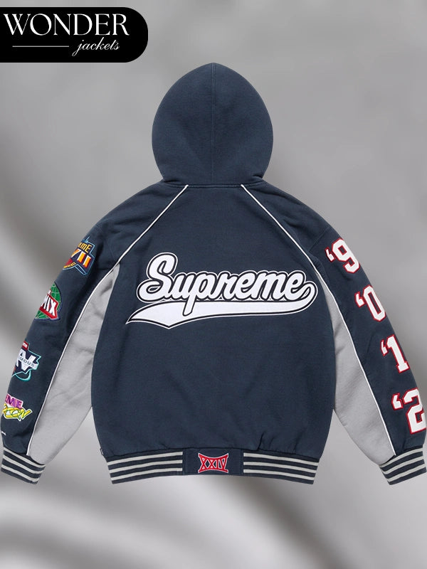 Playoffs Zip Up Hooded Sweatshirt Navy Blue